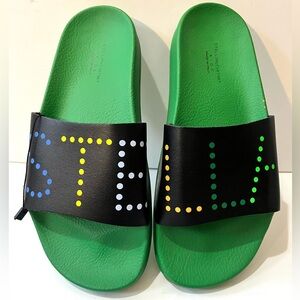 Stella McCartney Black and Green Pool Slide Sandals Youth Woman 38 Italy